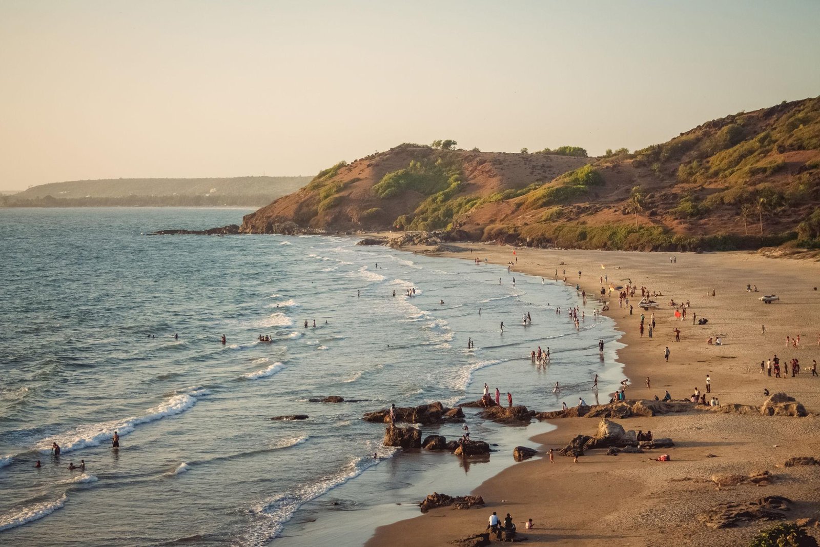 Anjuna Beach vibrant shore with water sports in Goa
